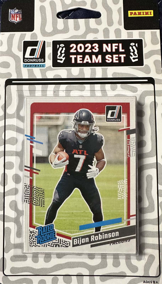 2023 Donruss Atlanta Falcons Factory Sealed Team Set Bijan Robinson plaque
