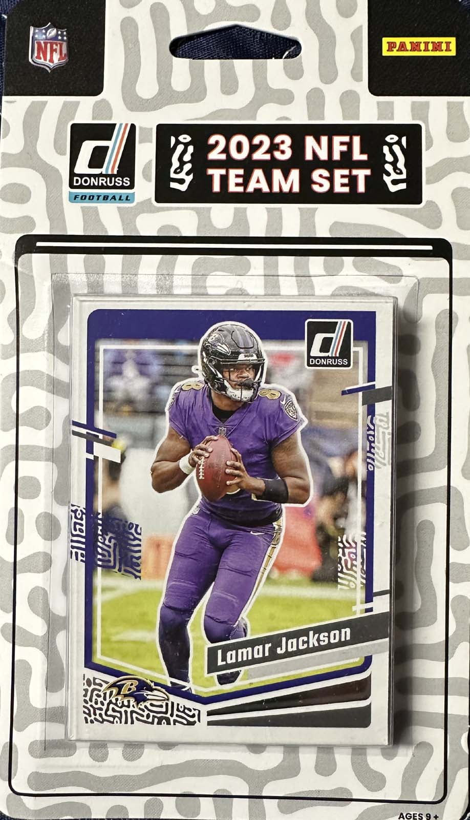 2023 Donruss Baltimore Ravens NFL Team Collection Hanger Set plaque
