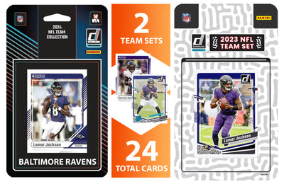 2024 + 2023 Donruss Baltimore Ravens Factory Sealed NFL Team Set Bundle Lamar Jackson Derrick Henry hand-collated team set