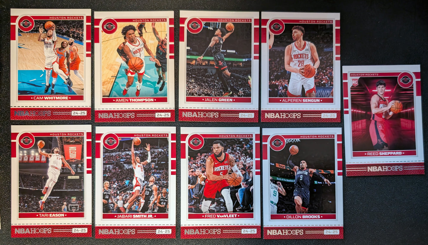 2024-25 NBA Hoops Factory Sealed NBA Team Set Houston Rockets Jalen Green plaque