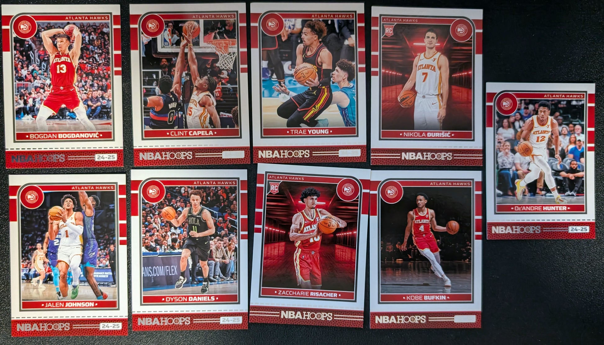 2024-25 NBA Hoops Factory Sealed Team Set Atlanta Hawks Trae Young Risacher RC plaque
