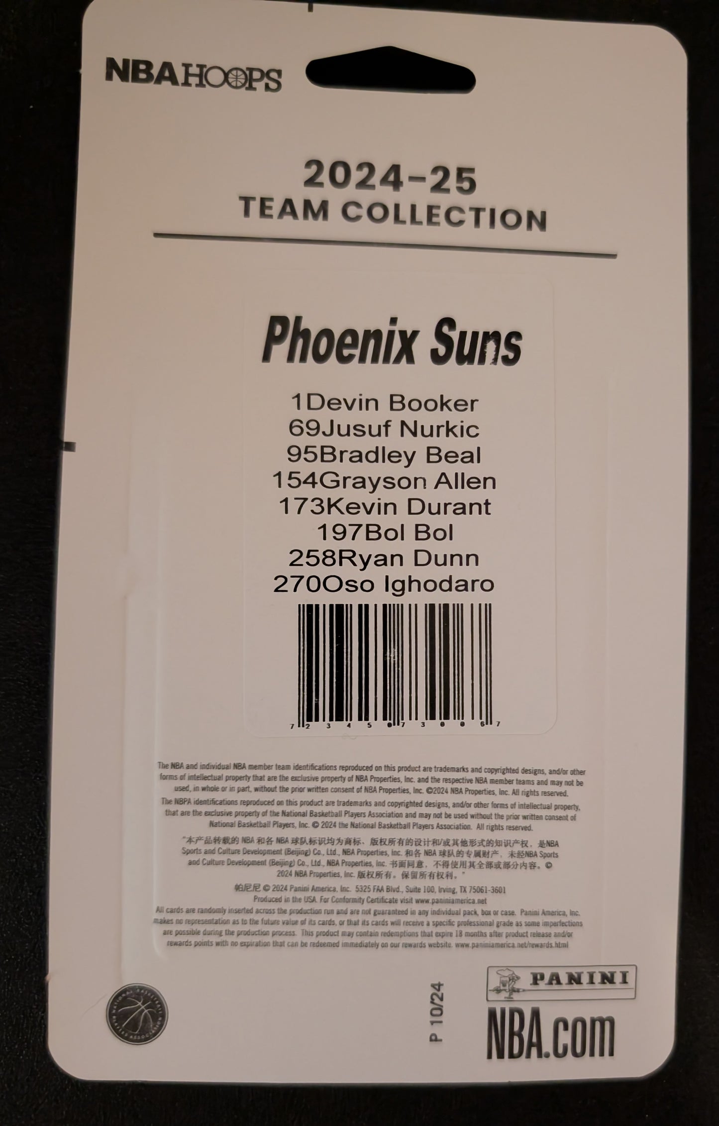 2024-25 NBA Hoops Factory Sealed Team Set Phoenix Suns Devin Booker Kevin Durant plaque