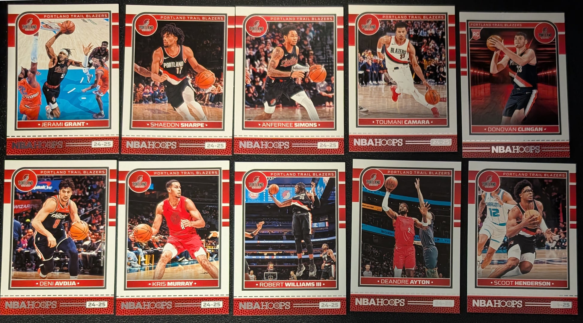 2024-25 NBA Hoops Factory Sealed Team Set Portland Trail Blazers Anfernee Simons plaque
