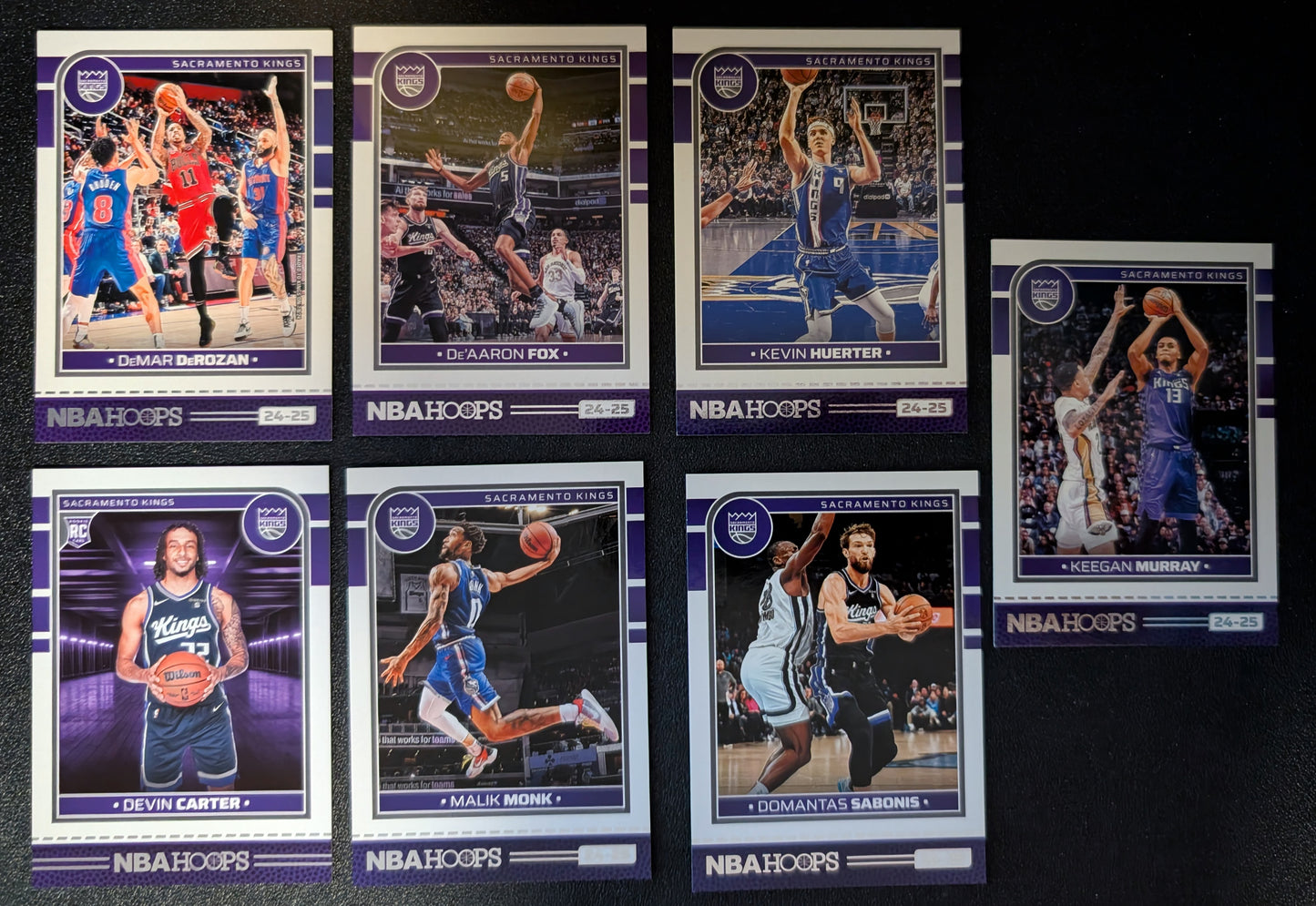 2024-25 NBA Hoops Factory Sealed Team Set Sacramento Kings Domantas Sabonis De'Aaron Fox plaque