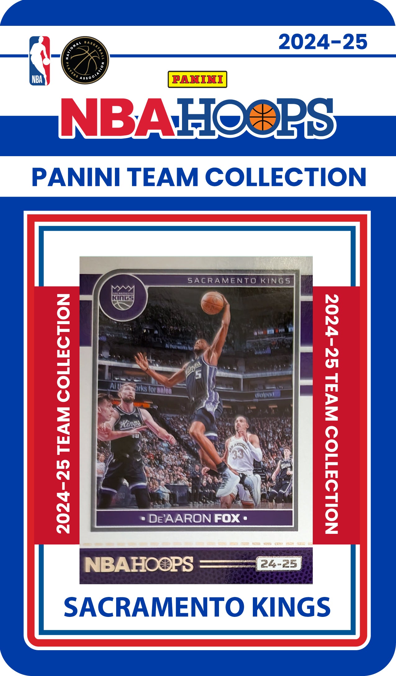 2024-25 NBA Hoops Factory Sealed Team Set Sacramento Kings Domantas Sabonis De'Aaron Fox plaque