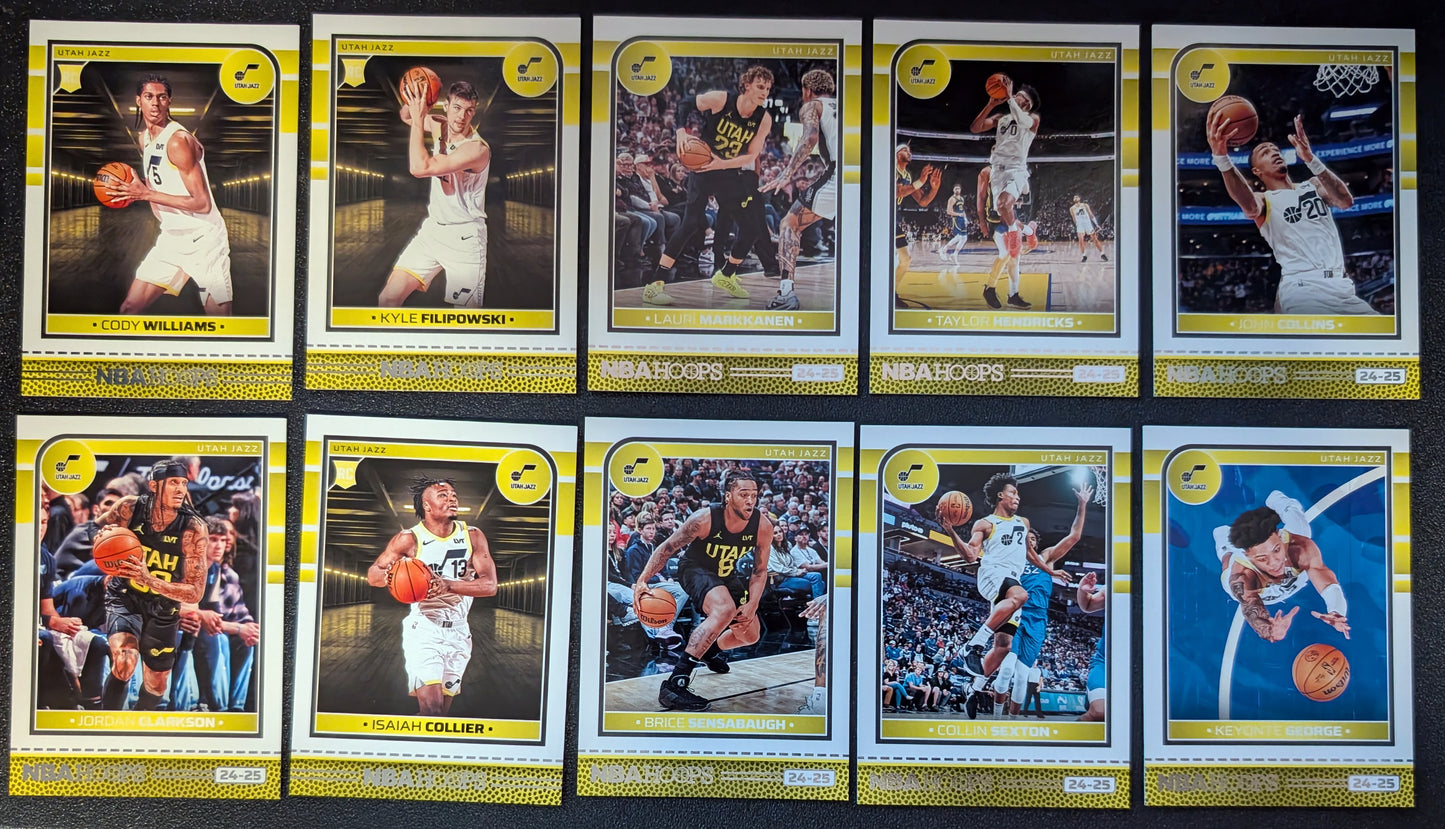 2024-25 NBA Hoops Factory Sealed Team Set Utah Jazz Lauri Markkanen Collin Sexton plaque
