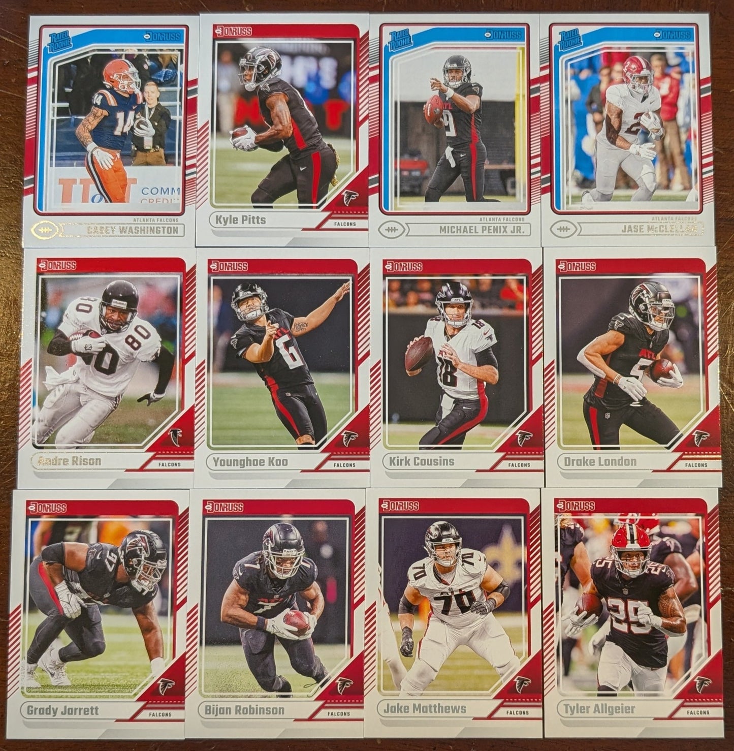 2024 Donruss Atlanta Falcons NFL Team Set Michael Penix 308 plaque