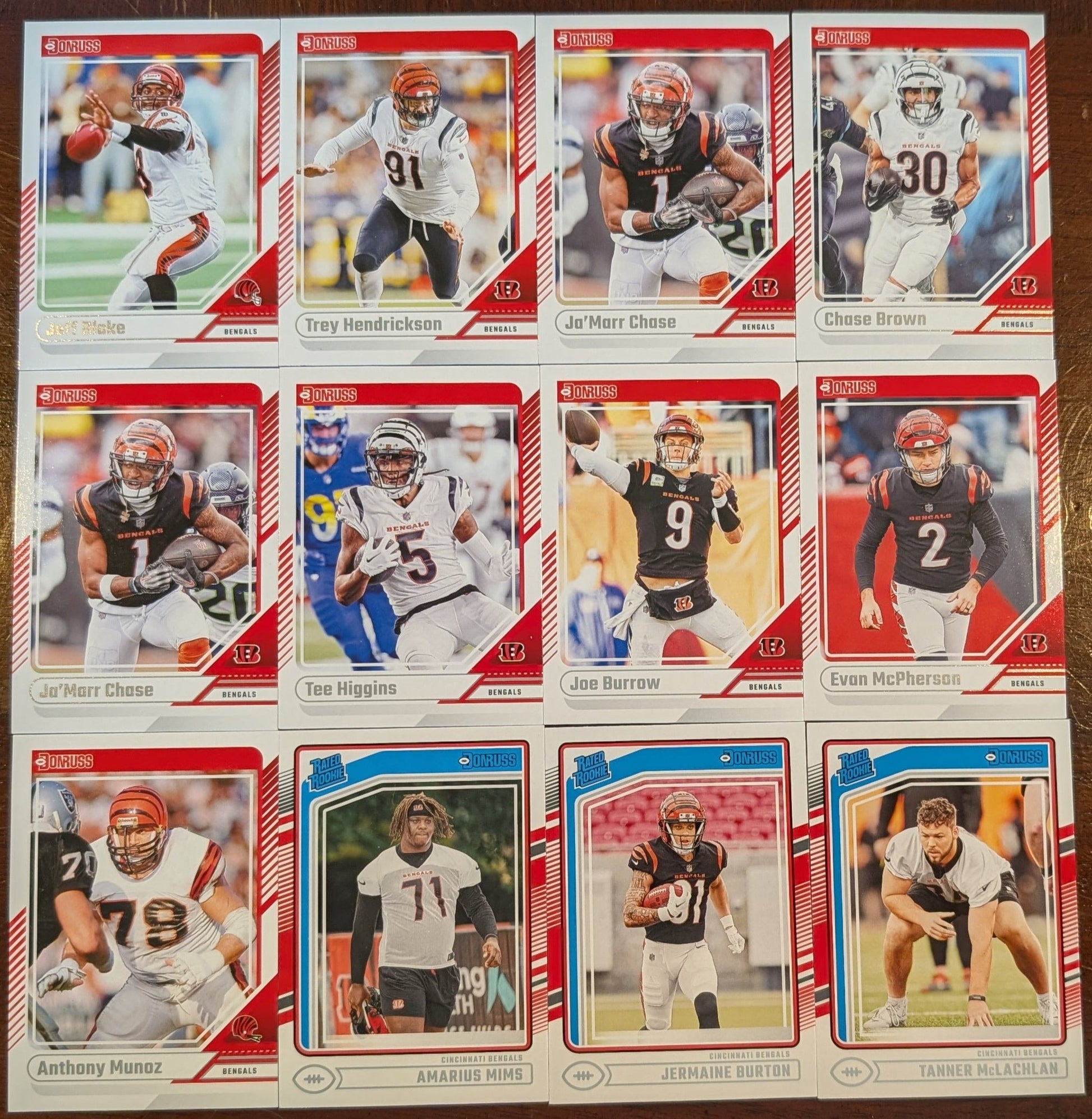 2024 Donruss Cincinnati Bengals NFL Team Set Joe Burrow plaque