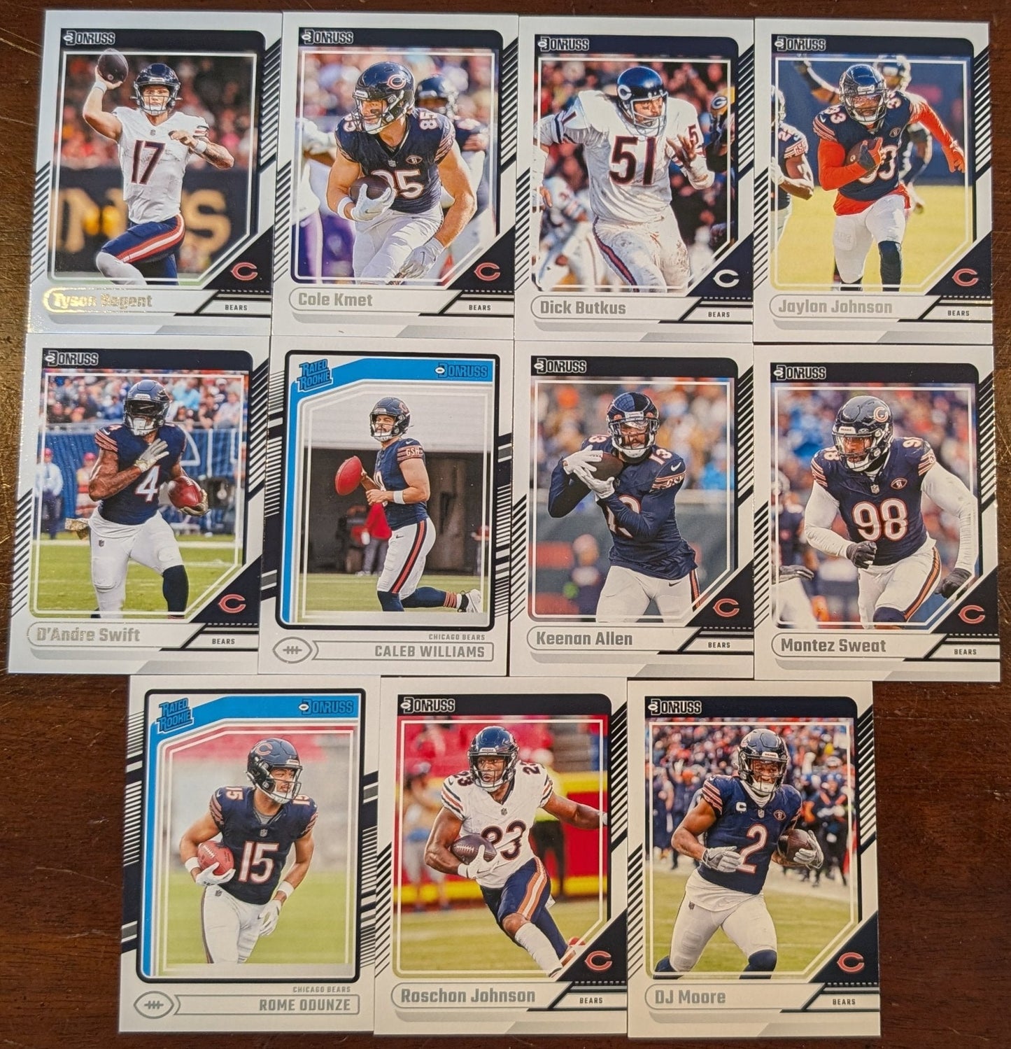 2024 Donruss Factory Sealed Chicago Bears NFL Team Set Caleb Williams RC 327 plaque