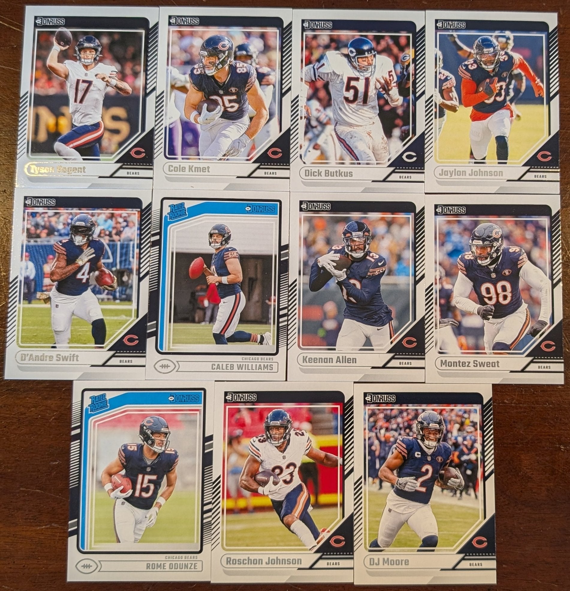 2024 Donruss Factory Sealed Chicago Bears NFL Team Set Caleb Williams RC 327 plaque