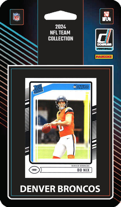 2024 Donruss Factory Sealed Denver Broncos NFL Team Set Bo Nix RC 369 plaque