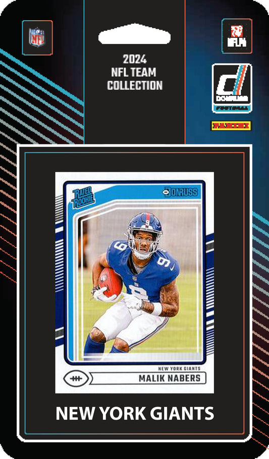 2024 Donruss Factory Sealed New York Giants NFL Team Set Malik Nabers RC 383 plaque