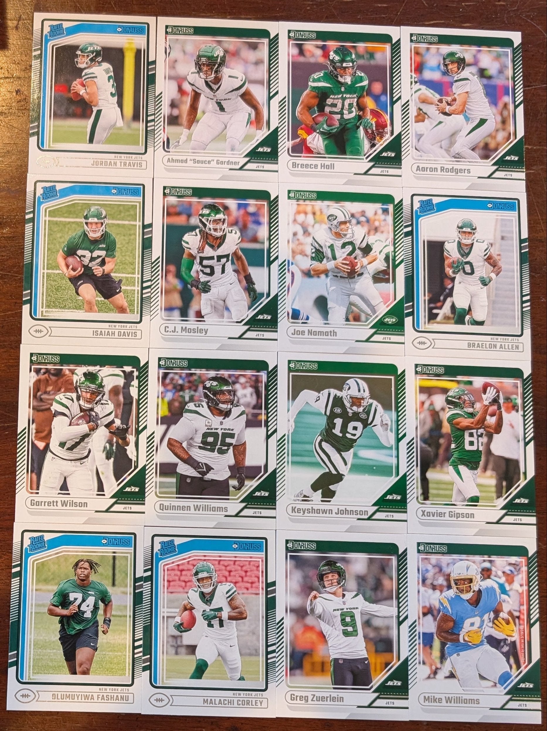 2024 Donruss Factory Sealed New York Jets NFL Team Set Aaron Rodgers plaque