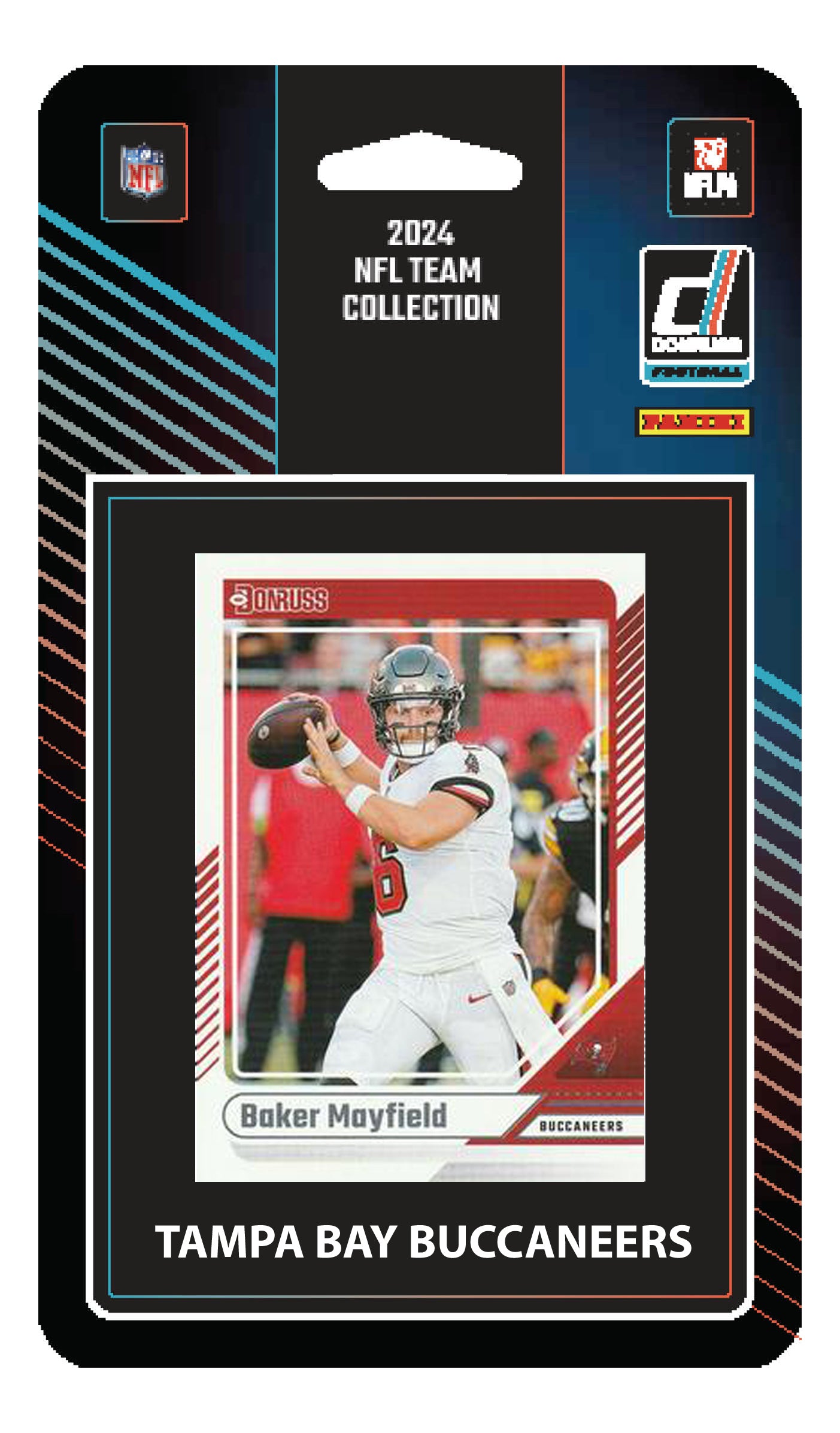2024 Donruss Factory Sealed Tampa Bay Buccaneers NFL Team Set Bucky Irving RC Baker Mayfield plaque