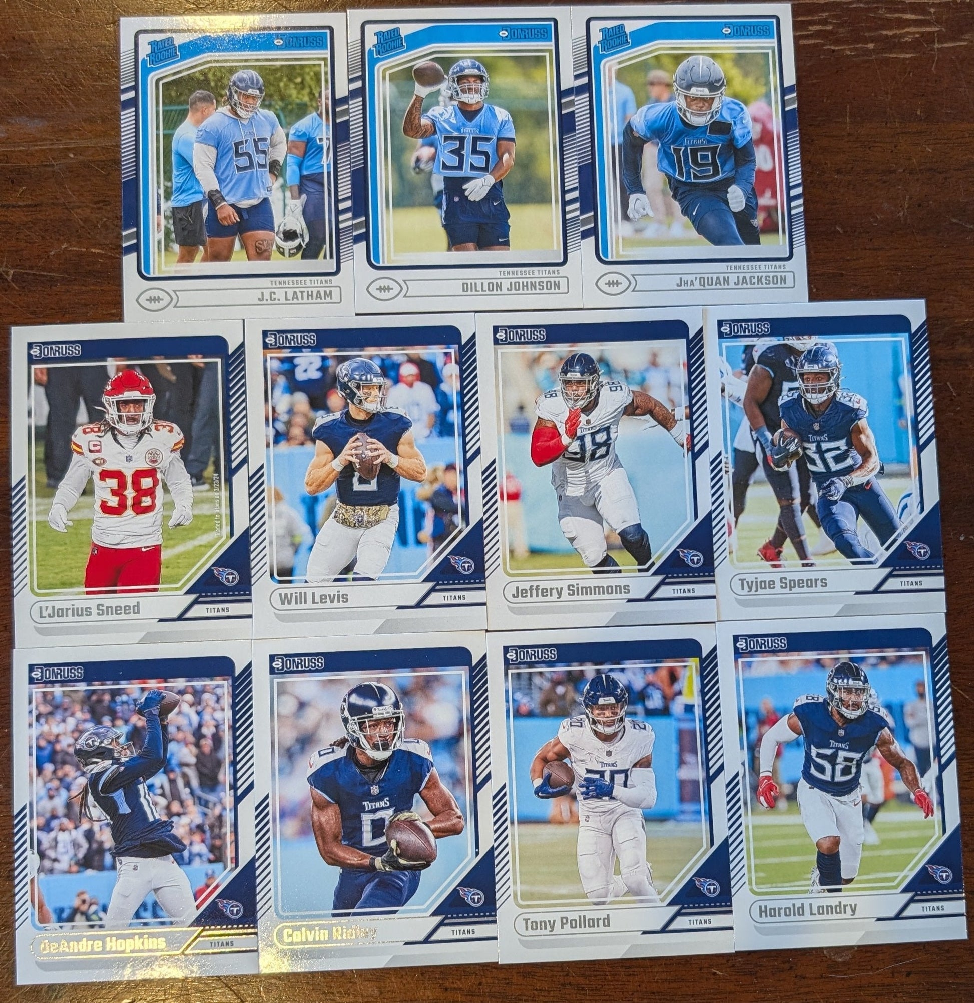 2024 Donruss Factory Sealed Tennessee Titans NFL Team Set Levis plaque