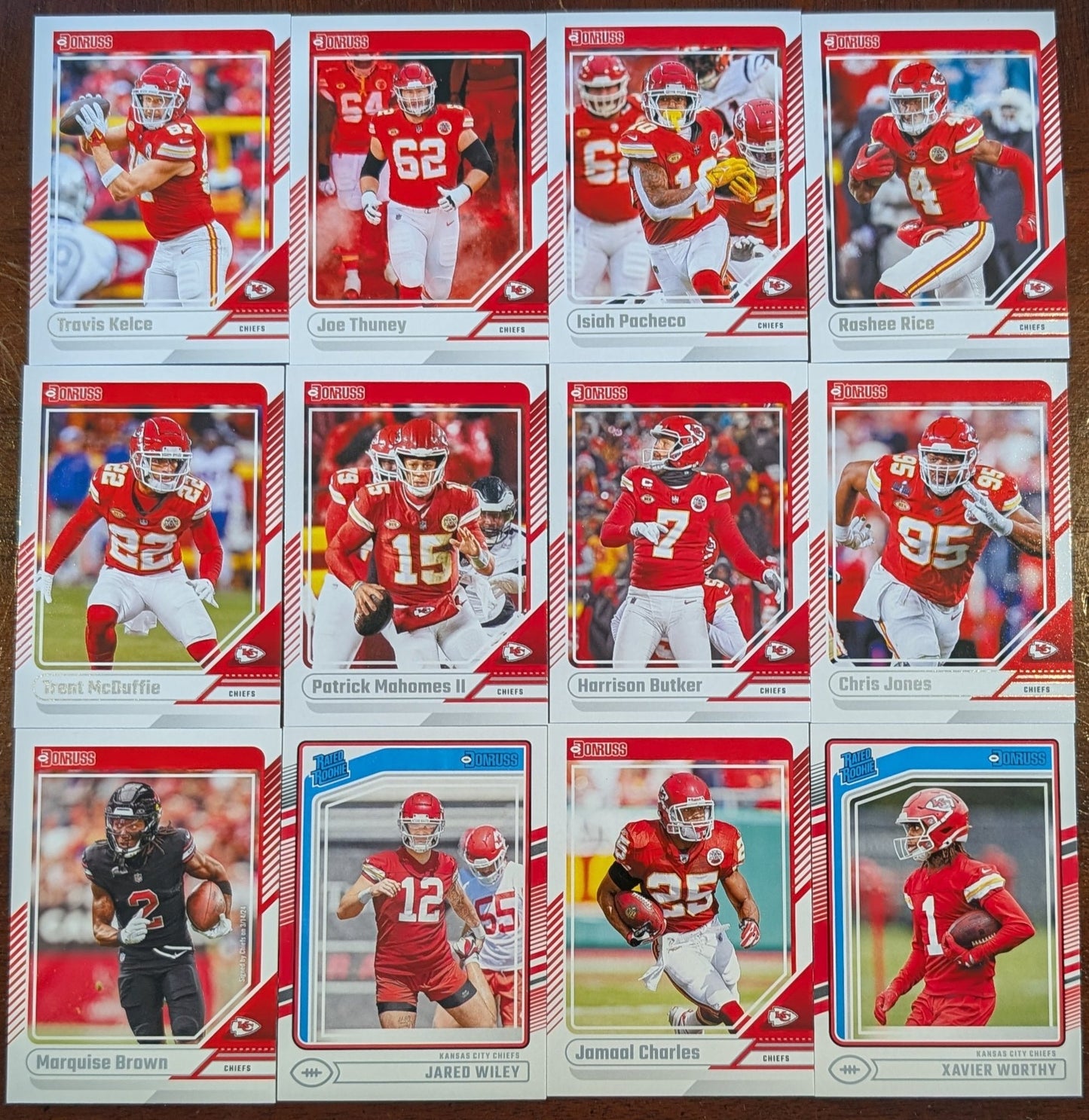 2024 Donruss Kansas City Chiefs NFL Team Set Mahomes Kelce plaque