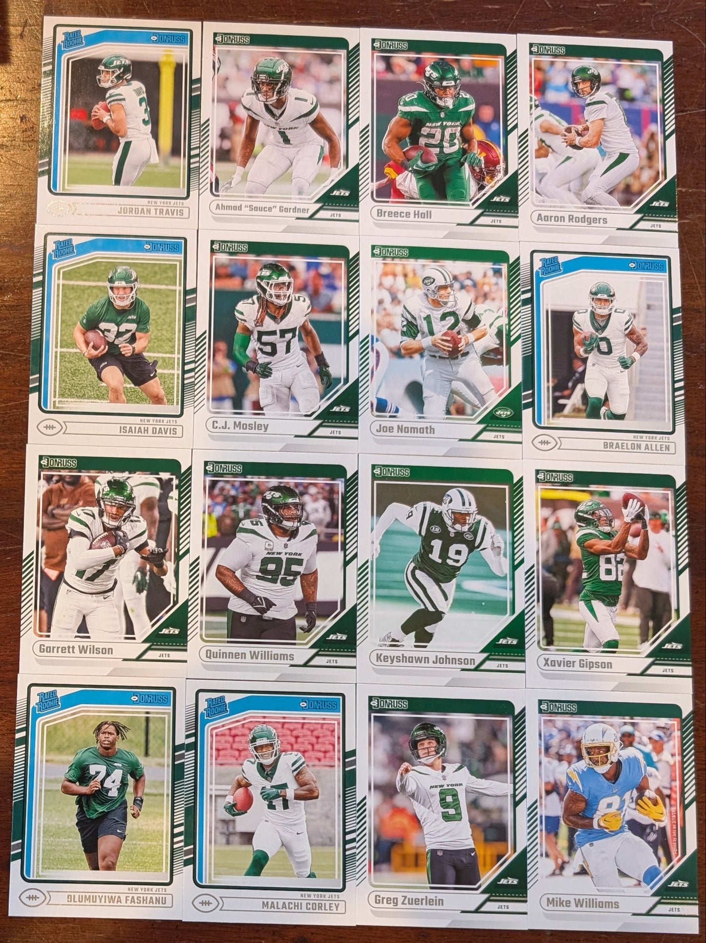 2024 Donruss New York Jets NFL Team Set Aaron Rodgers plaque