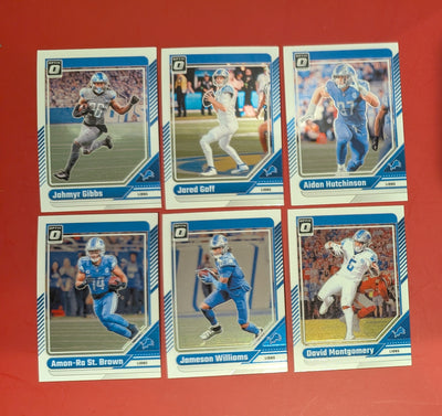 2024 Donruss Optic Detroit Lions NFL Veteran Team Jared Goff Amon-Ra St Brown plaque