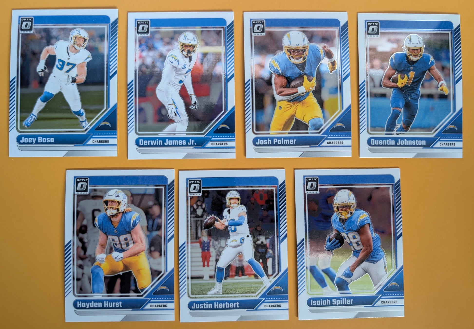 2024 Donruss Optic NFL Team Pack Los Angeles Chargers Justin Herbert Joey Bosa plaque