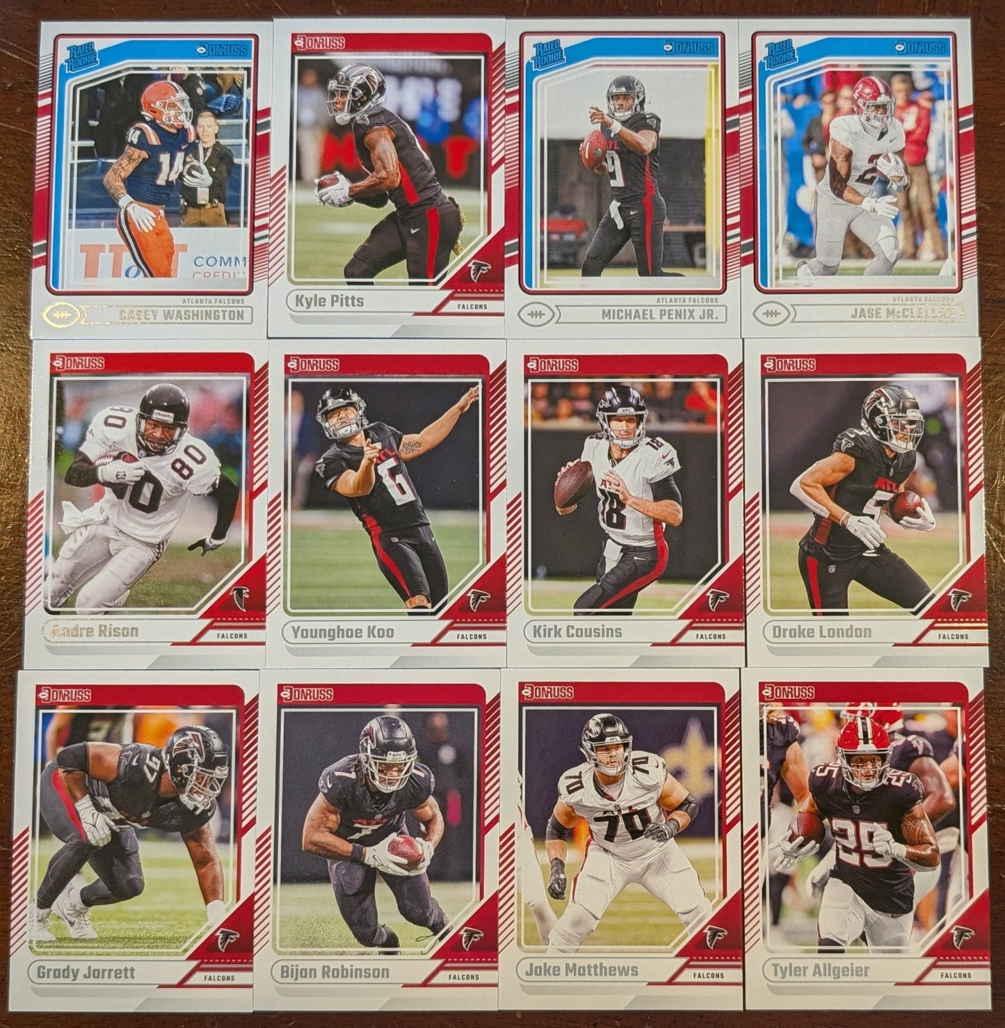 2025 SCORE NFL Atlanta Falcons Team Set Gift Pack + 2024 Donruss Penix + 20 Card Pack Deion Sanders
