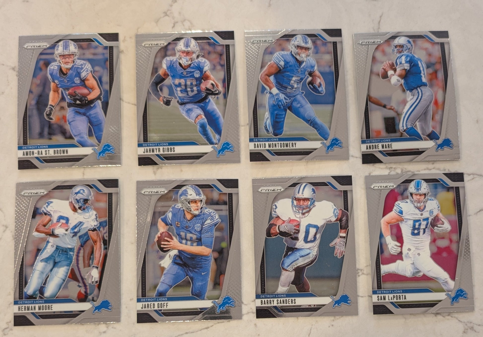 2024 Panini Prizm Team Pack Detroit Lions Jared Goff Amon-Ra St Brown Barry Sanders Sam LaPorta plaque