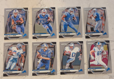 2024 Panini Prizm Team Pack Detroit Lions Jared Goff Amon-Ra St Brown Barry Sanders Sam LaPorta plaque