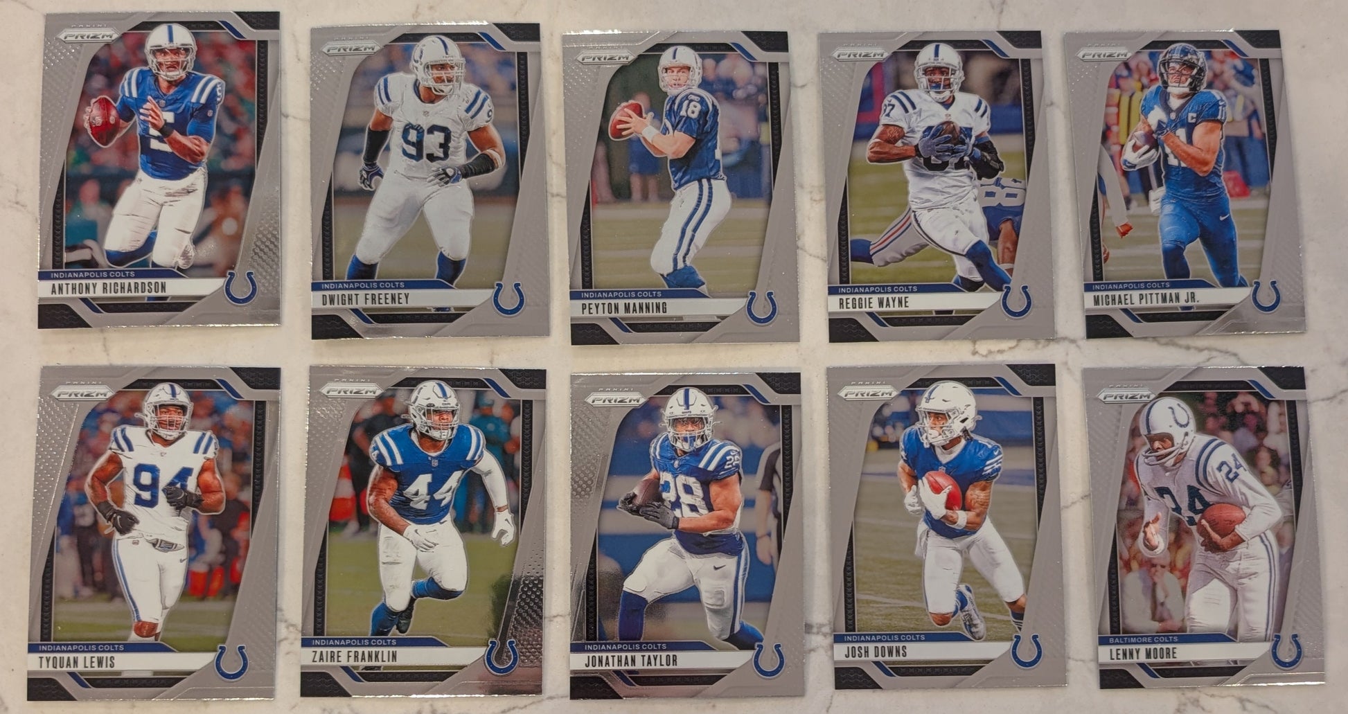 2024 Panini Prizm Team Pack Indianapolis Colts Peyton Manning Reggie Wayne Jonathan Taylor plaque