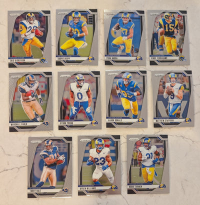 2024 Panini Prizm Team Pack LA Rams Matthew Stafford Puka Nacua Cooper Kupp Faulk Kyren Williams plaque