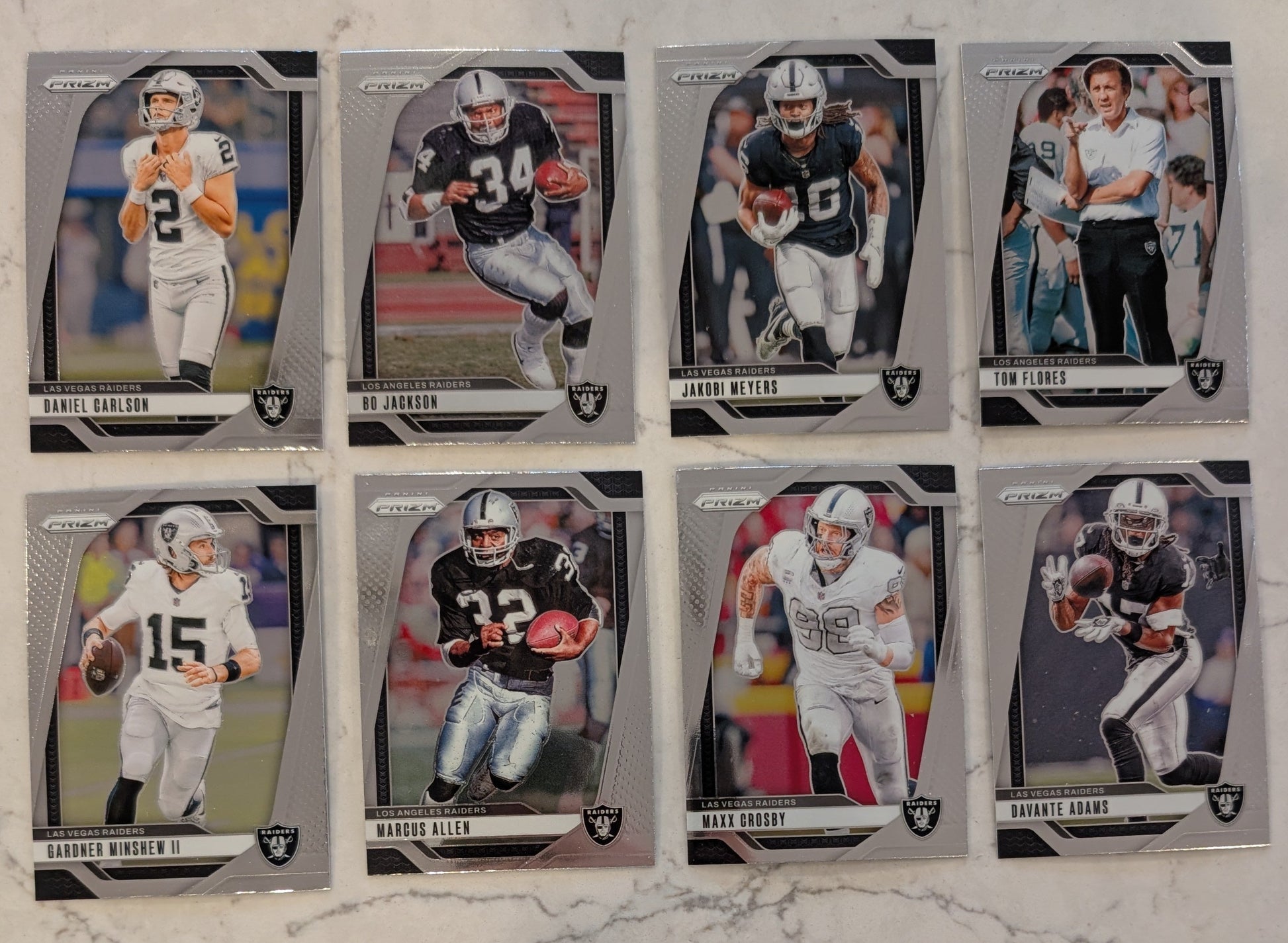 2024 Panini Prizm Team Pack Las Vegas Raiders Bo Jackson Marcus Allen Maxx Crosby plaque