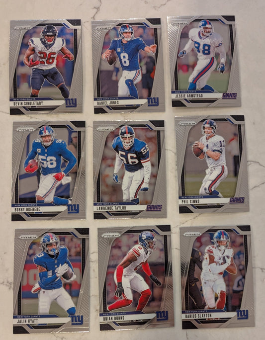 2024 Panini Prizm Team Pack New York Giants Lawrence Taylor Brian Burns Phil Simms plaque