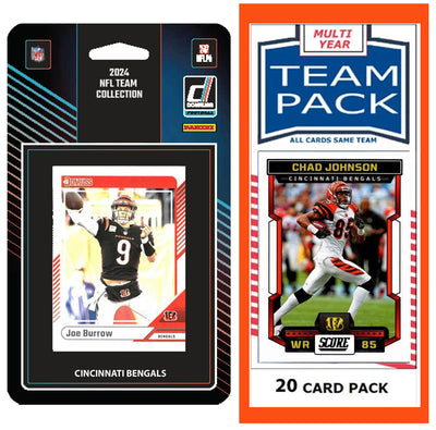 Cincinnati Bengals 2025 2024 2023 Team Pack Team Pack 20 Cards + 2024 Donruss Team Set Joe Burrow
