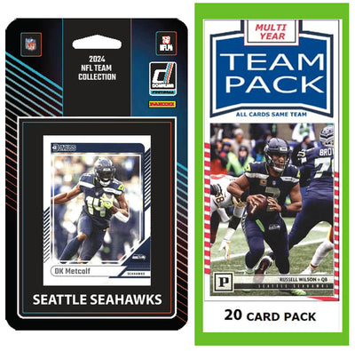 Seattle Seahawks 2025 2024 2023 Team Pack 20 Cards Russel Wilson + 2024 Donruss Team Set