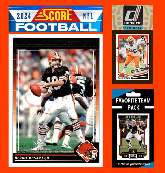 2024 SCORE Cleveland Browns NFL Team Set Gift Pack + 2023 Donruss + 20 Card Pack  Myles Garrett Kosar plaque