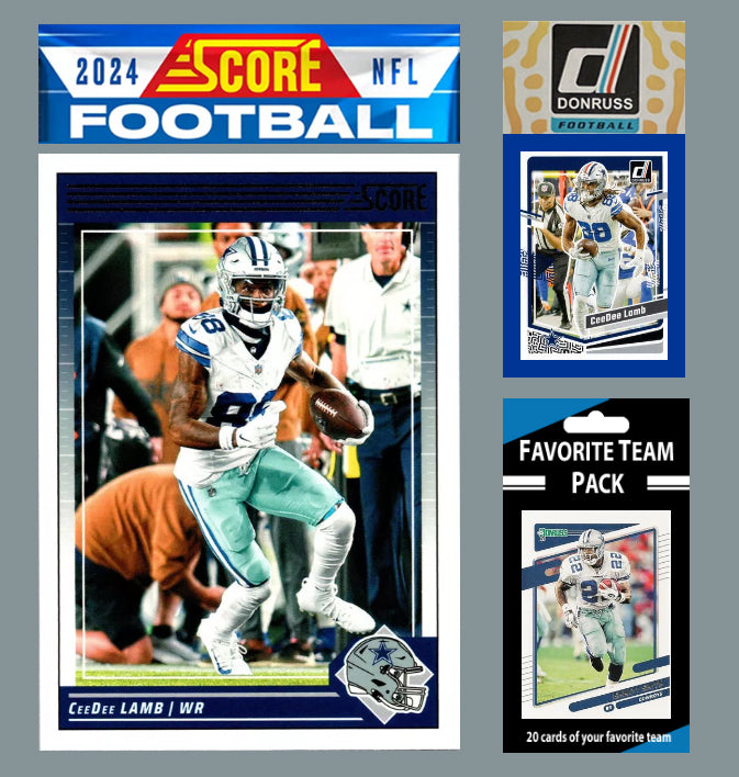 2024 SCORE NFL Dallas Cowboys Team Set Gift Pack + 2023 Donruss + 25 Card Pack Prescott Lamb Emmitt Smith plaque