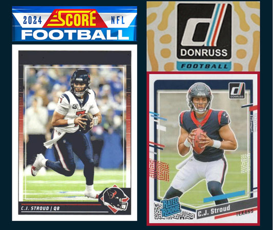 2024 SCORE NFL Houston Texans Team Set 109 CJ Stroud + 2023 Donruss plaque