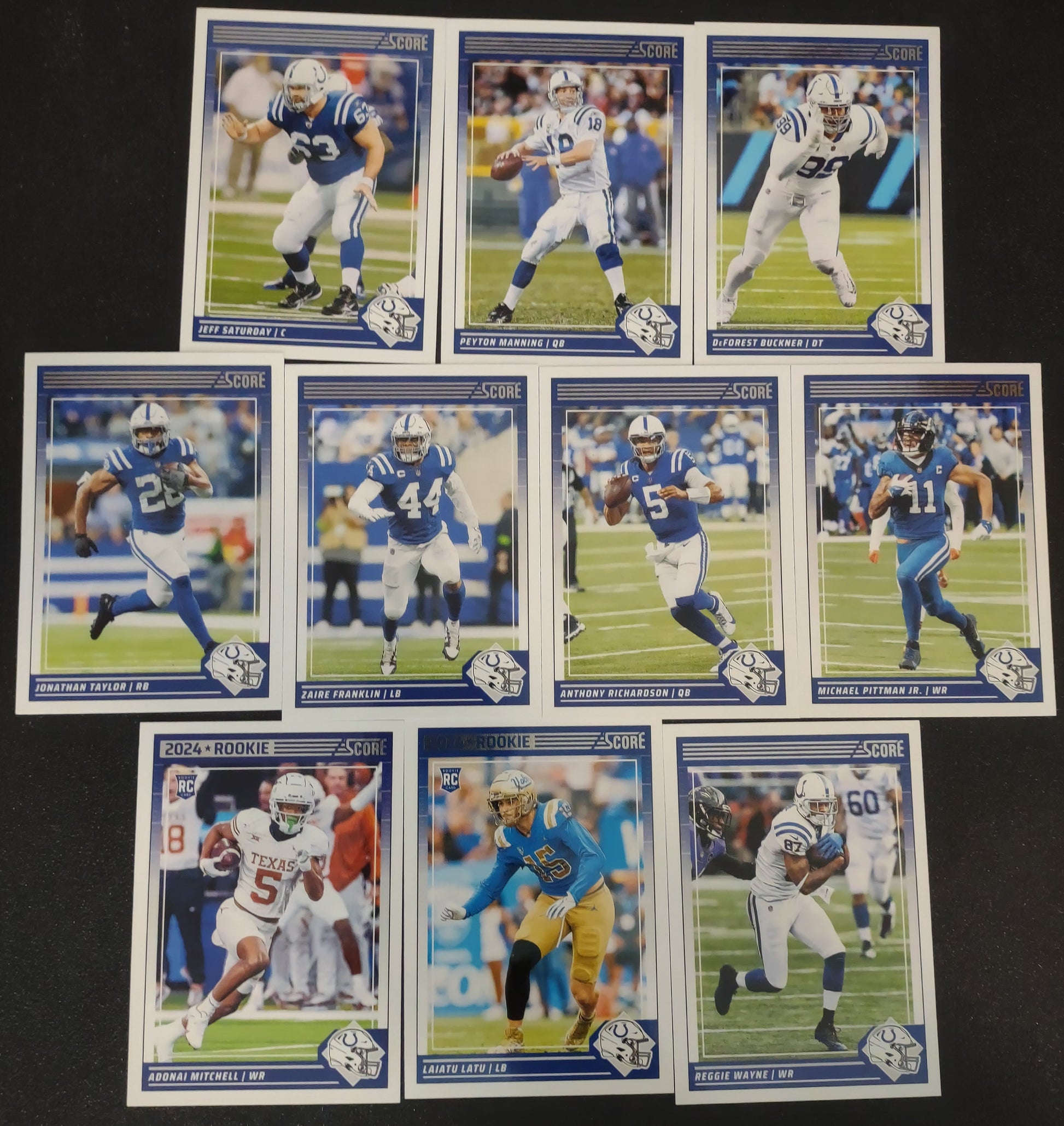 2024 SCORE NFL Indianapolis Colts Team Set Anthony Richardson Peyton Manning plaque