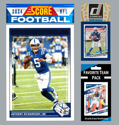 2024 SCORE NFL Indianapolis Colts Team Set Gift Pack + 2023 Donruss + 20 Card Pack Anthony Richardson RC Peyton Manning plaque