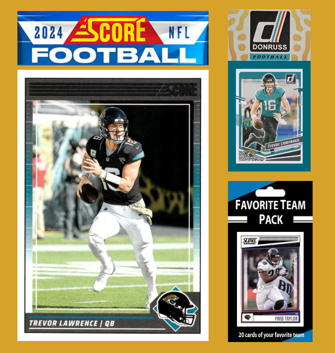 2024 SCORE NFL Jacksonville Jaguars Team Set Gift Pack + 2023 Donruss + 20 Card Pack  Trevor Lawrence plaque