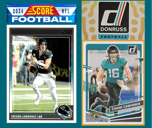 2024 SCORE NFL Jacksonville Jaguars Team Set Trevor Lawrence + 2023 Donruss plaque