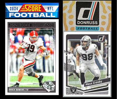 2024 SCORE NFL Las Vegas Raiders Team Set 310 Brock Bowers Maxx Crosby + 2023 Donruss plaque