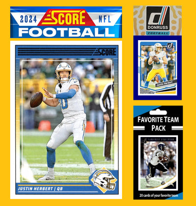 2024 SCORE NFL Los Angeles Chargers Team Set Gift Pack + 2023 Donruss + 20 Card Pack  Herbert Tomlinson plaque