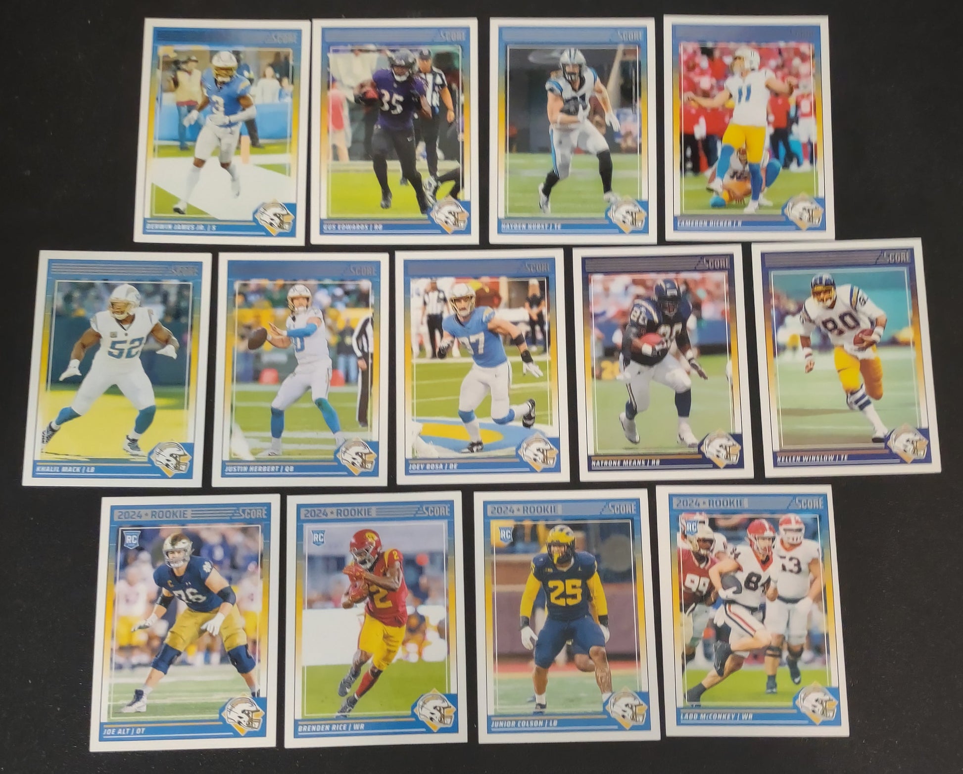 2024 SCORE NFL Los Angeles Chargers Team Set Herbert plaque