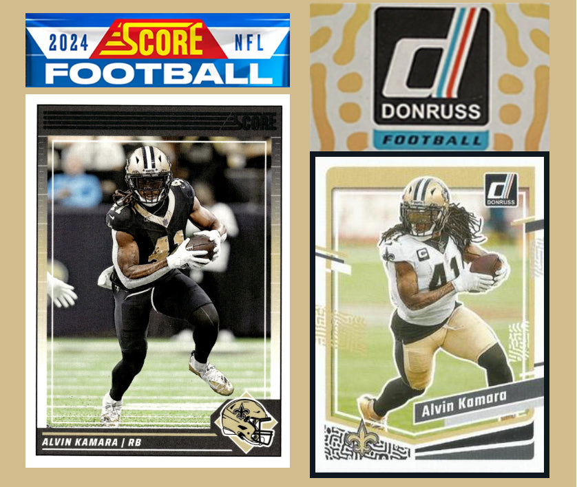 2024 SCORE NFL New Orleans Saints Team Set Drew Brees + 2023 Donruss plaque