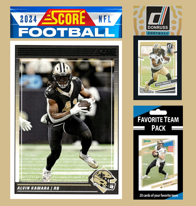 2024 SCORE NFL New Orleans Saints Team Set Gift Pack + 2023 Donruss + 20 Card Pack  Drew Brees Kamara plaque