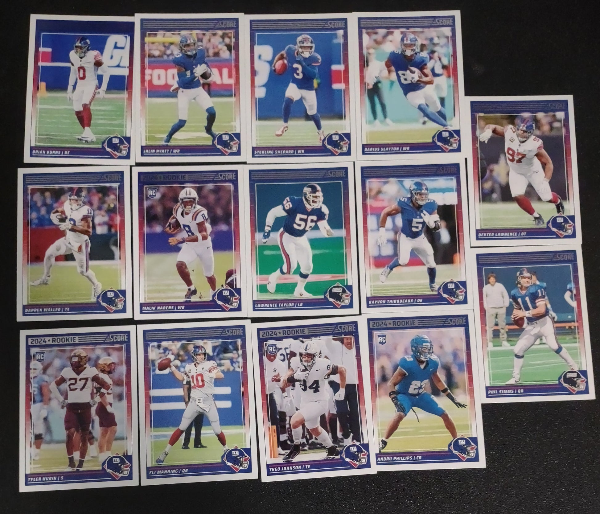 2024 SCORE NFL New York Giants Team Set 306 Malik Nabers RC plaque