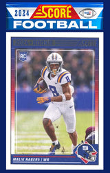 2024 SCORE NFL New York Giants Team Set 306 Malik Nabers RC