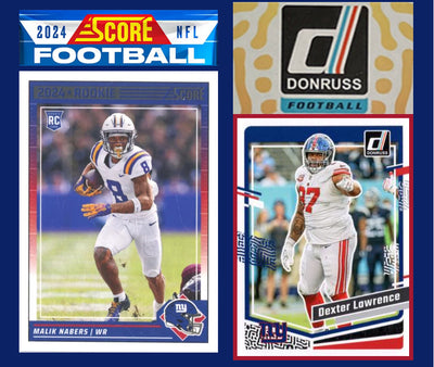 2024 SCORE NFL New York Giants Team Set 306 Malik Nabers RC + 2023 Donruss plaque