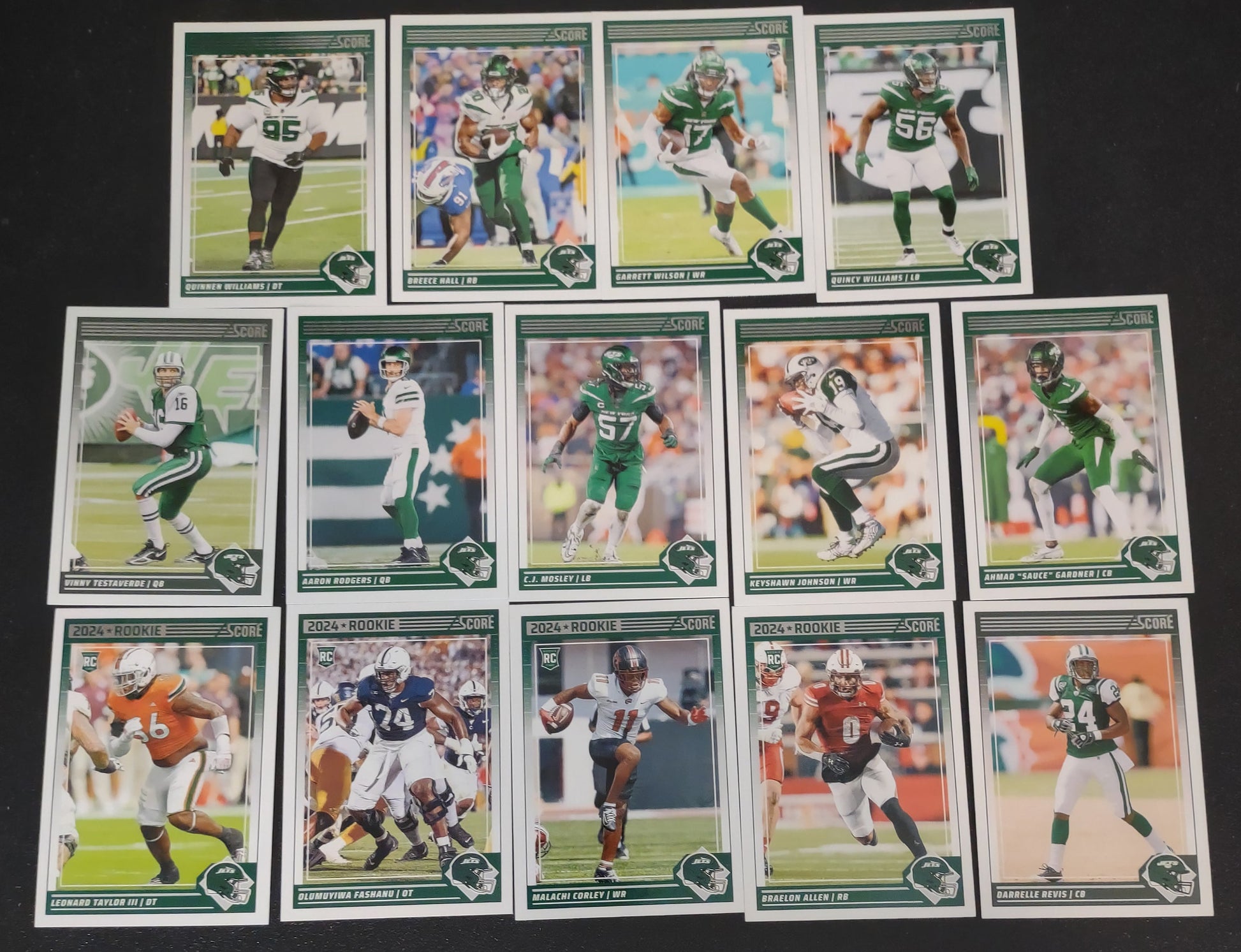2024 SCORE NFL New York Jets Team Set Aaron Rodgers Breece Hall Garrett Wilson plaque