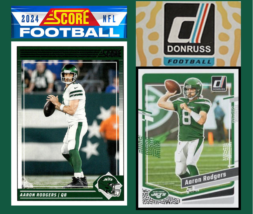2024 SCORE NFL New York Jets Team Set Aaron Rodgers Breece Hall + 2023 Donruss plaque