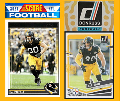 2024 SCORE NFL Pittsburgh Steelers Team Set TJ Watt Hines Ward + 2023 Donruss plaque